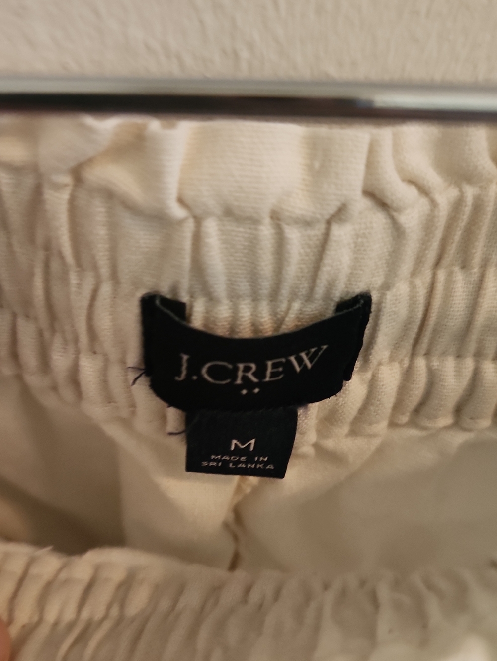 J. Crew Womens Drawstring Wide Leg Off-white Linen Pants Medium - Picture 4 of 7